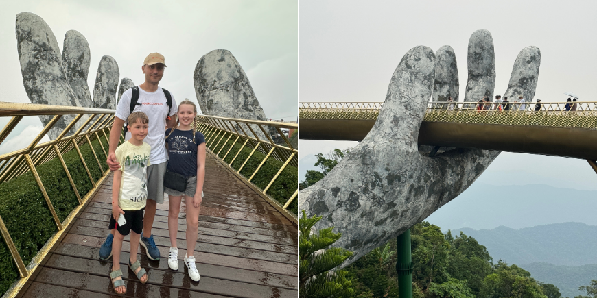 Kävelemme korkealla sillalla